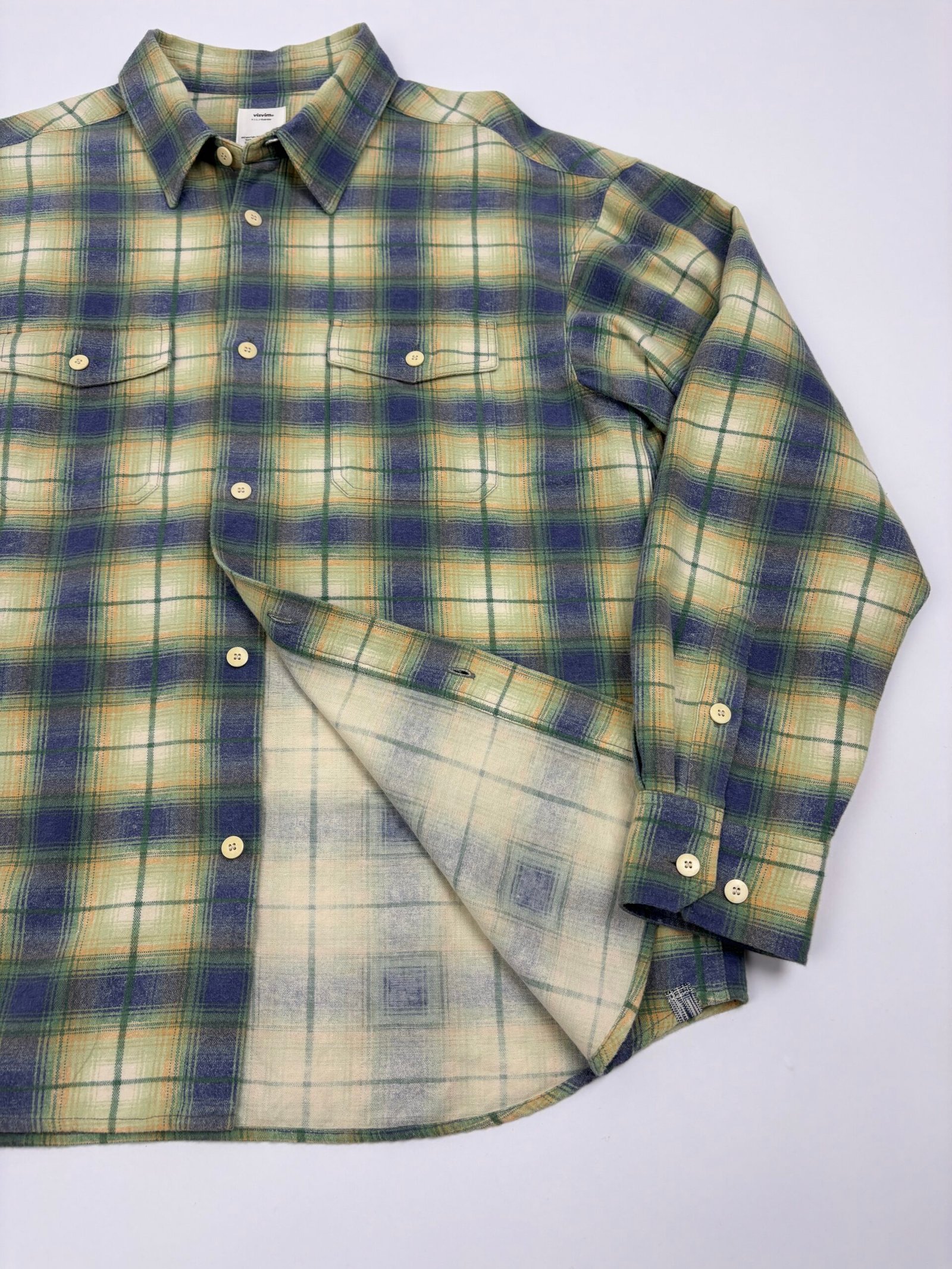 visvim pioneer khadi check button up shirt visvim pioneer khadi check button up shirt
