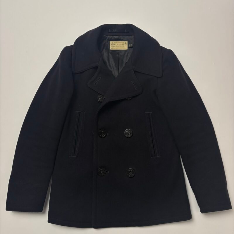 RRL navy pea coat mens size S