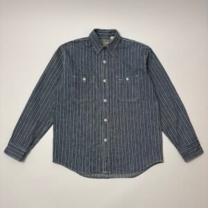 sugar cane hickory stripe denim work shirt made