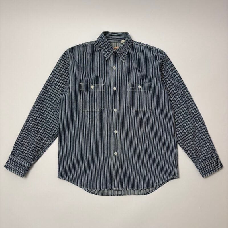 sugar cane hickory stripe denim work shirt made