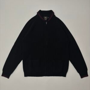 rrl wool zip cardigan stripe detail