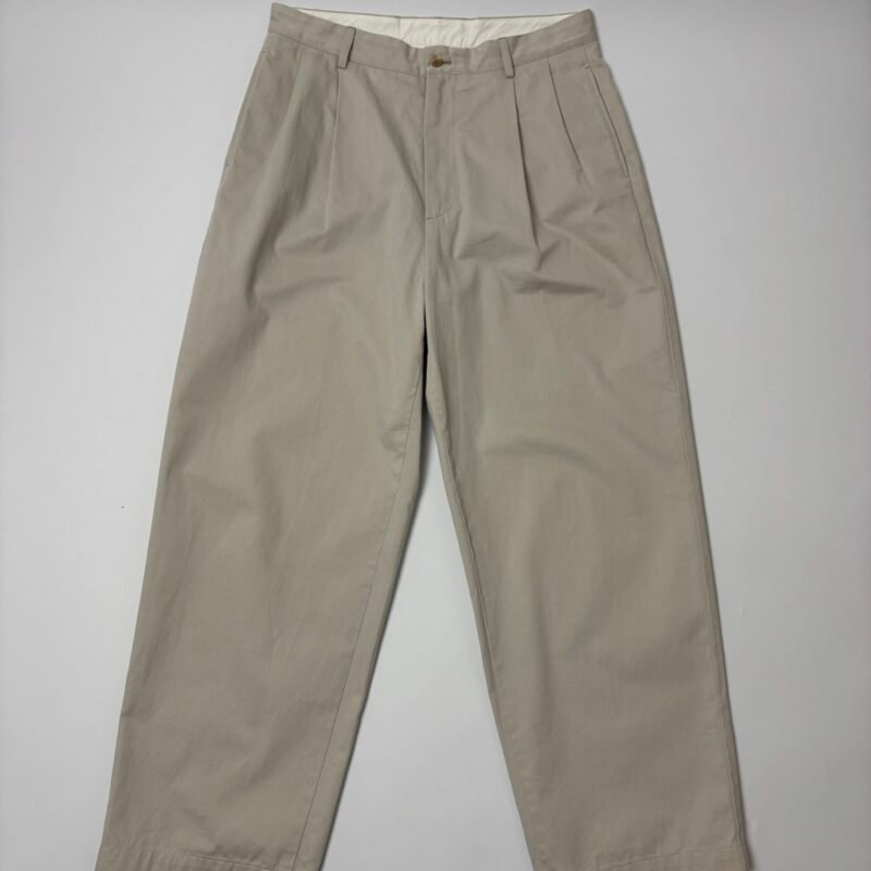 a.presse supima cotton chino trousers double pleats