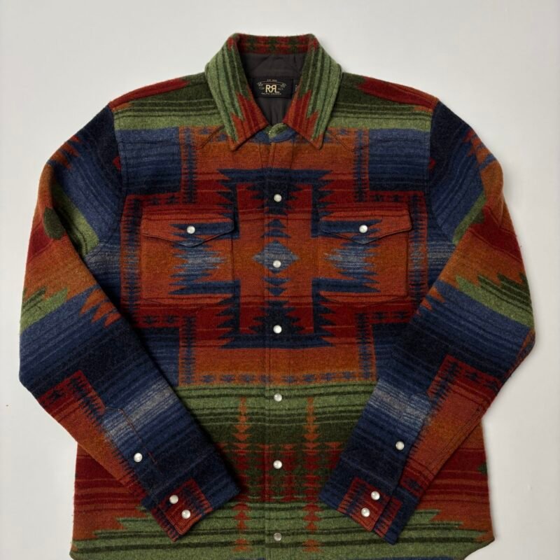 RRL Wool Overshirt Pearl Snap Southwestern Pattern