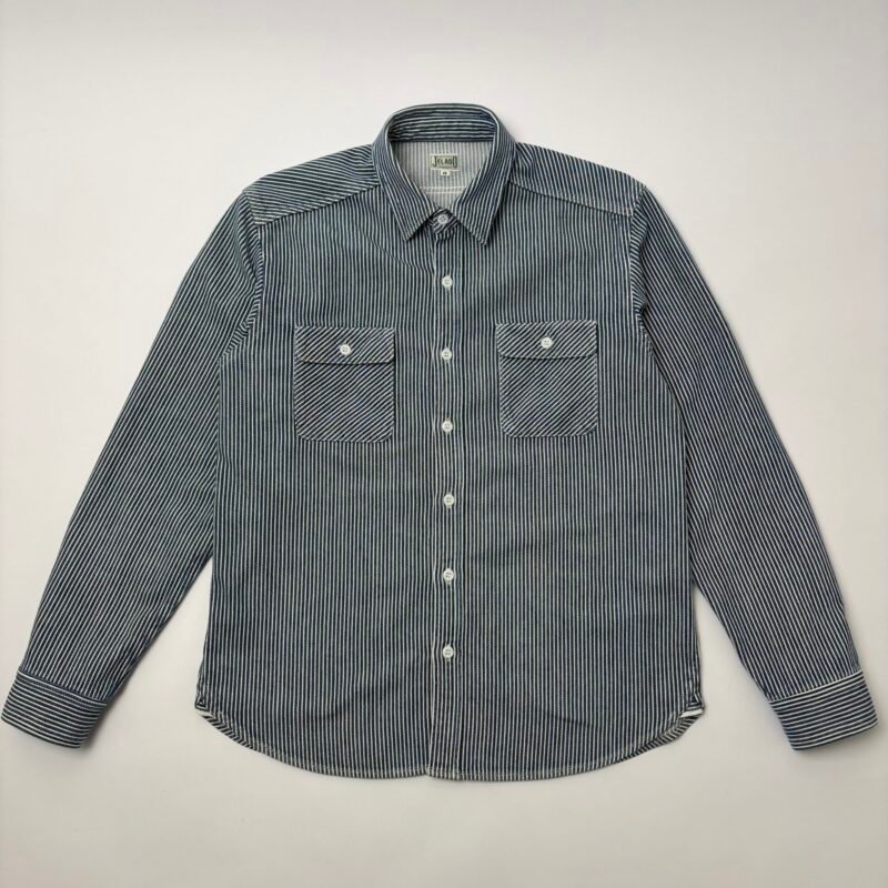 jelado hickory stripe denim work shirt