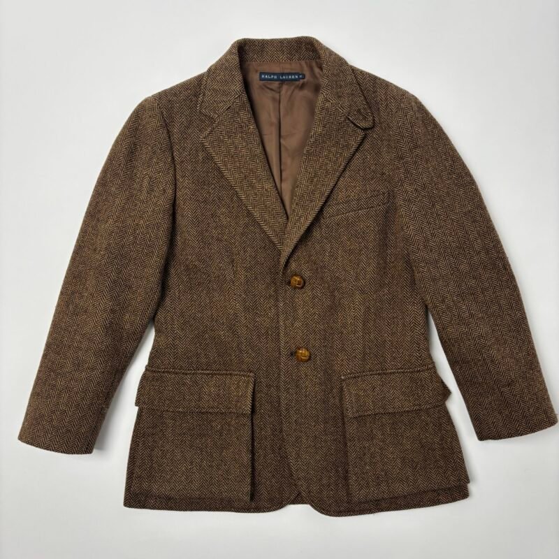 polo ralph lauren herringbone tweed jacket suede elbow patches