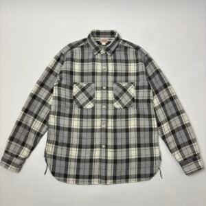 the real mccoy’s 8hu block check summer flannel shirt