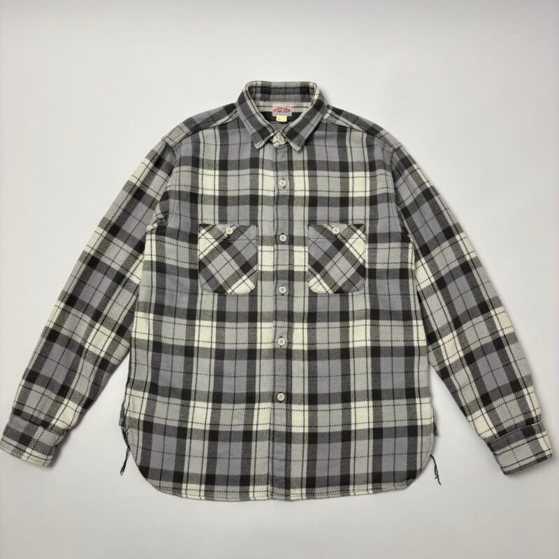 the real mccoy’s 8hu block check summer flannel shirt