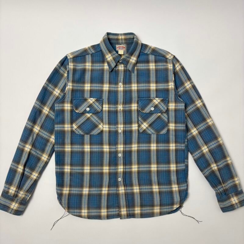 the real mccoy’s 8hu block check flannel shirt