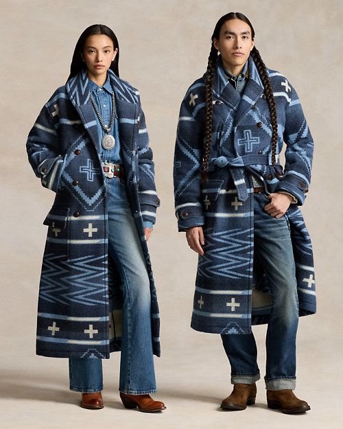 polo ralph lauren x naiomi glasses native blanket weave coat