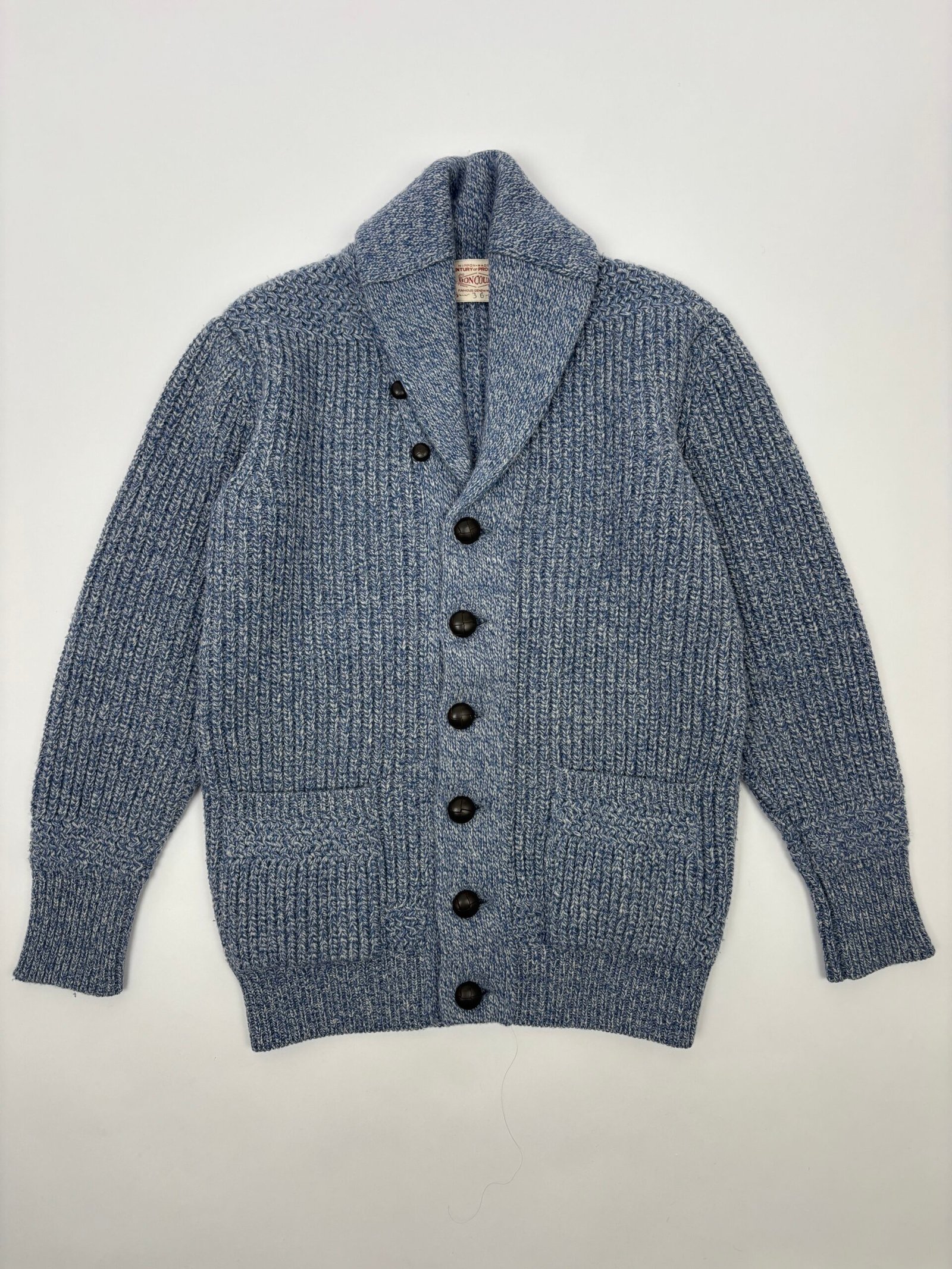boncoura knit cardigan blue Boncoura Heavy Knit Cardigan