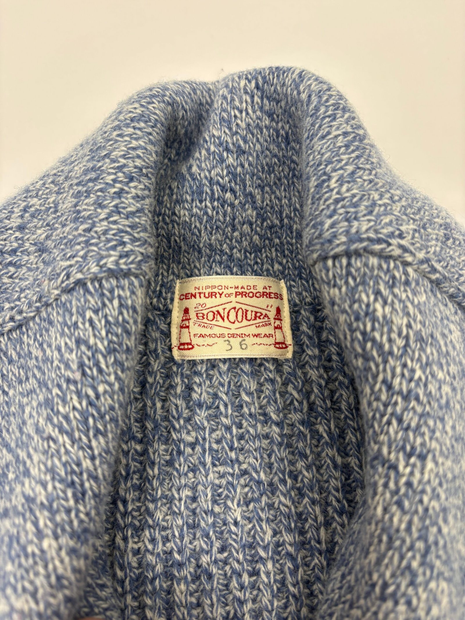 boncoura knit cardigan blue Boncoura Heavy Knit Cardigan