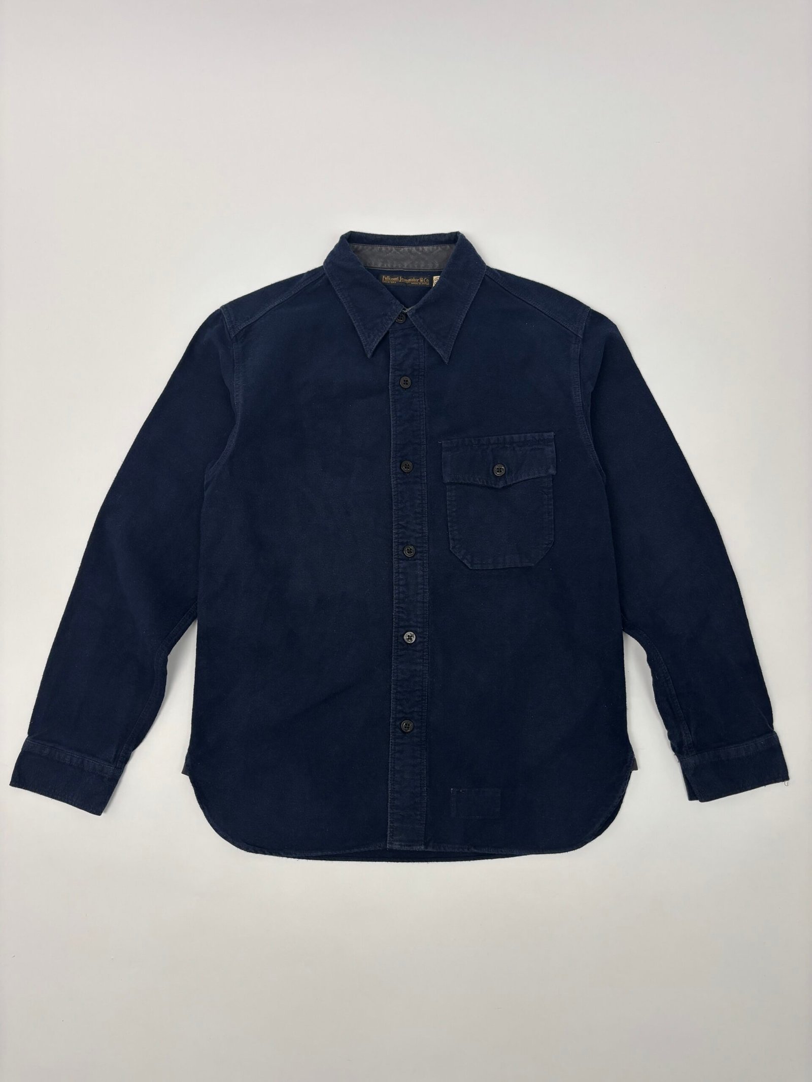 fullcount navy long sleeve shirt Fullcount Brushed Cotton CPO Shirt
