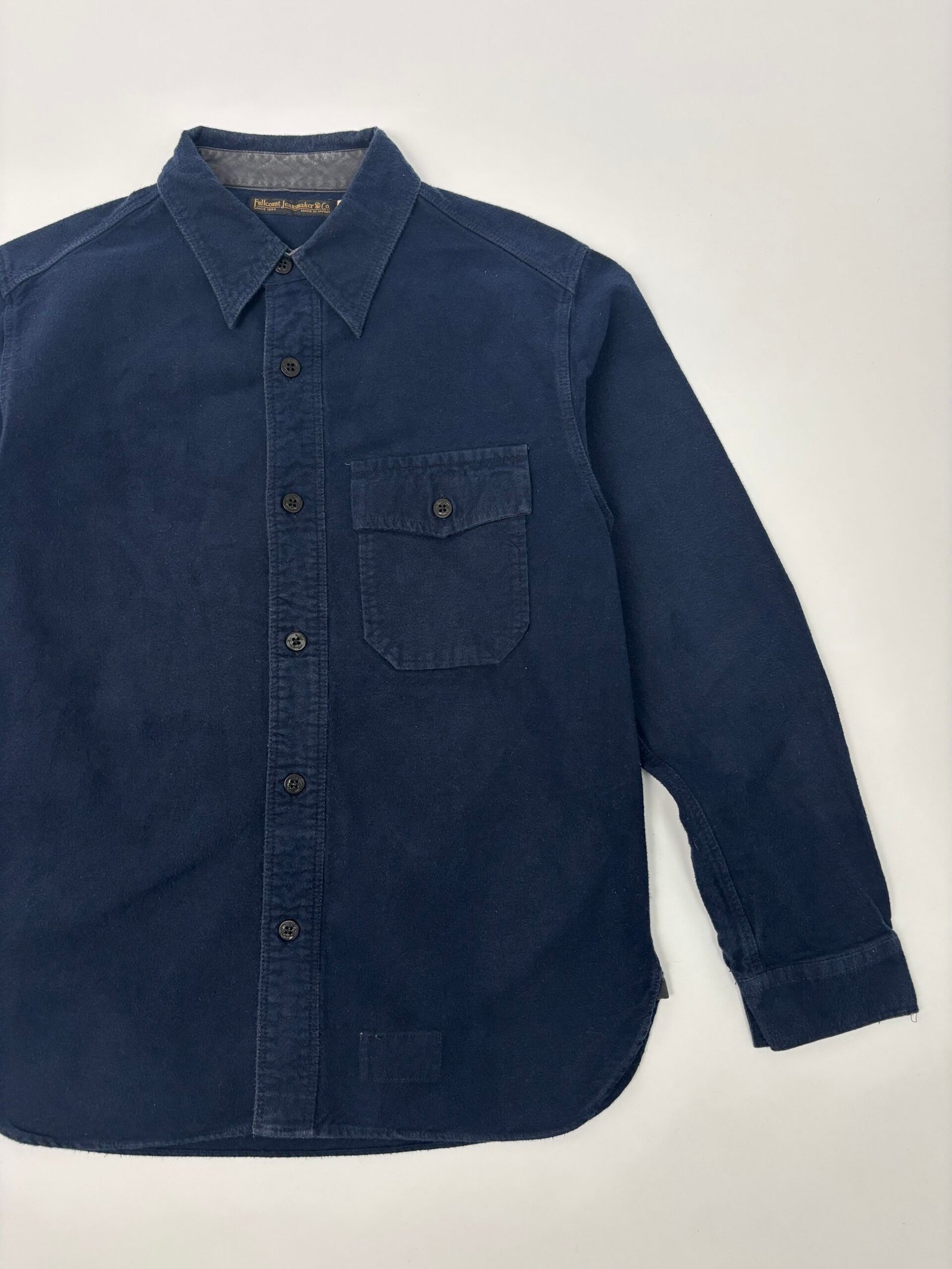 fullcount navy long sleeve shirt Fullcount Brushed Cotton CPO Shirt