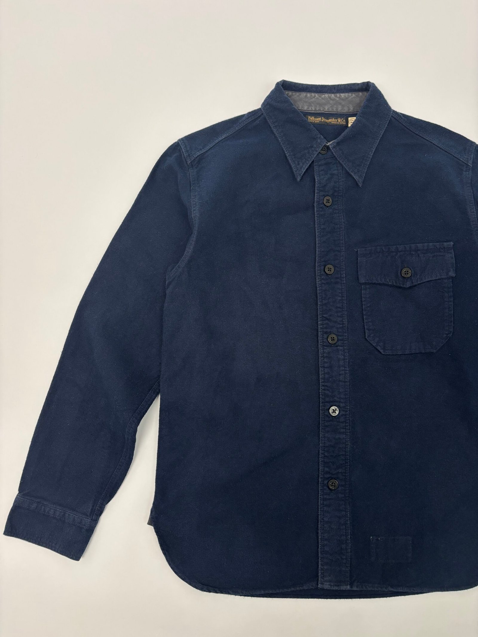fullcount navy long sleeve shirt Fullcount Brushed Cotton CPO Shirt