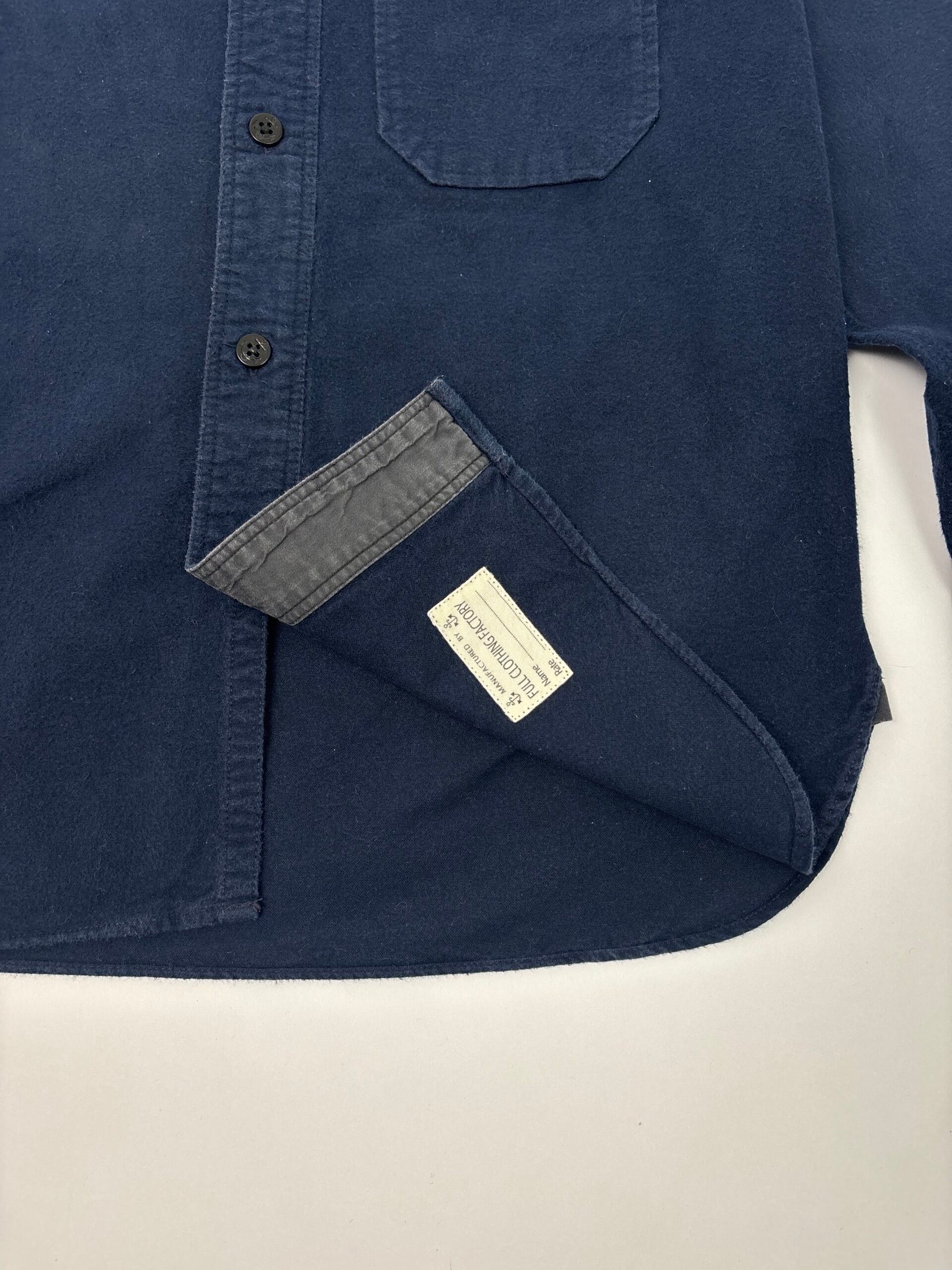 fullcount navy long sleeve shirt Fullcount Brushed Cotton CPO Shirt