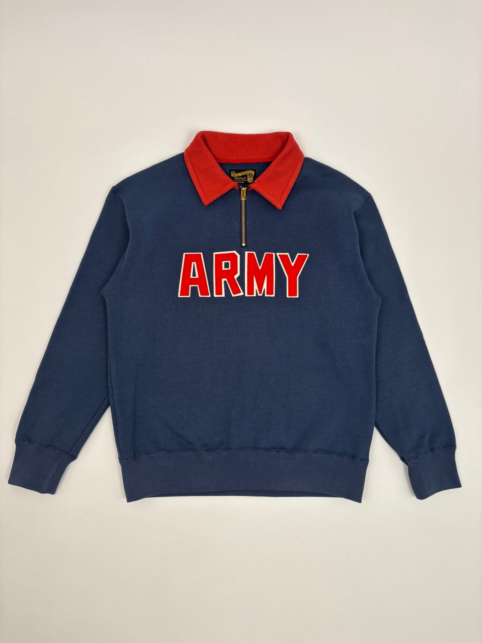 real mccoy’s athletic half zip jersey army Real McCoy’s Athletic Half-zip Jersey Army