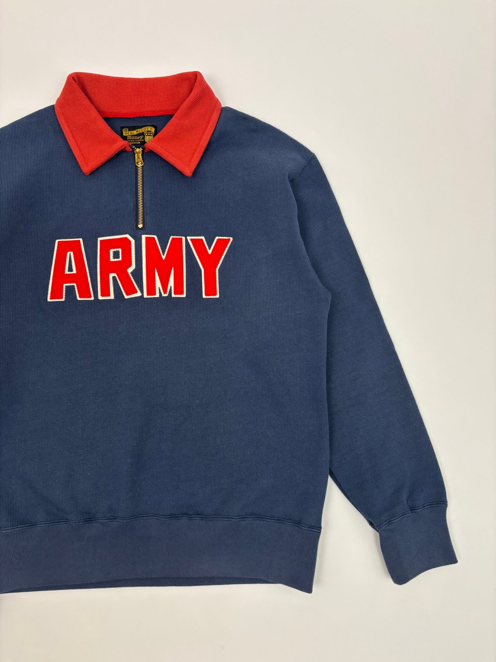real mccoy’s athletic half zip jersey army Real McCoy’s Athletic Half-zip Jersey Army