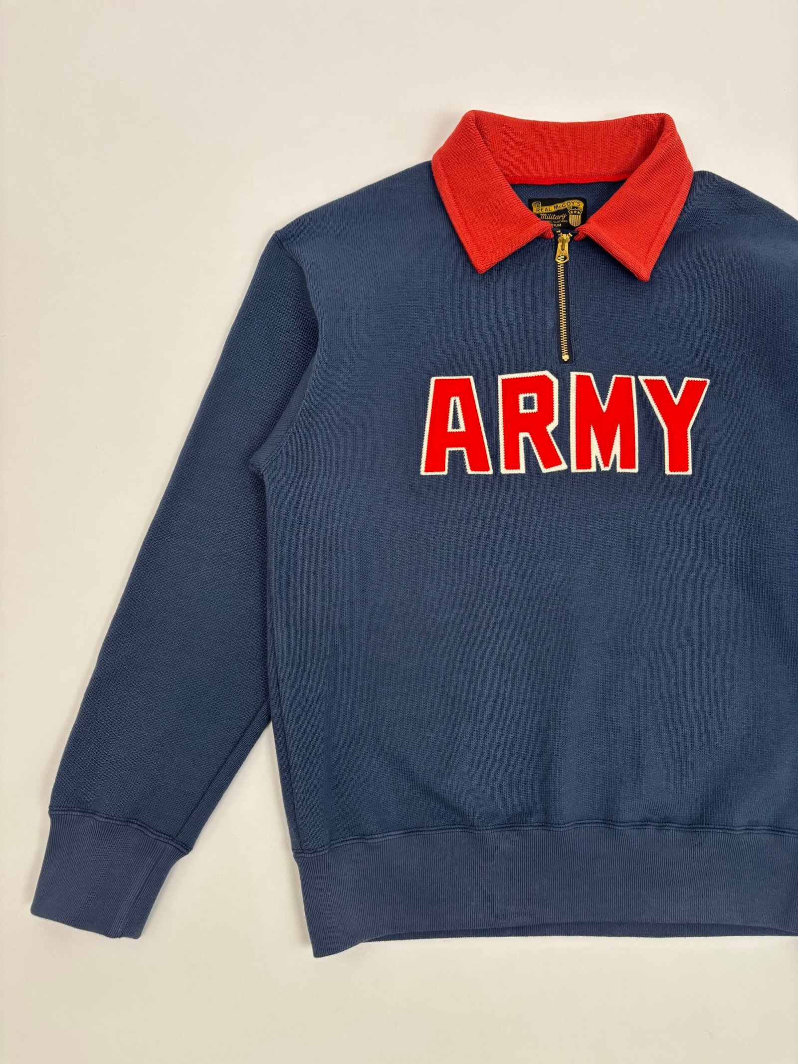 real mccoy’s athletic half zip jersey army Real McCoy’s Athletic Half-zip Jersey Army