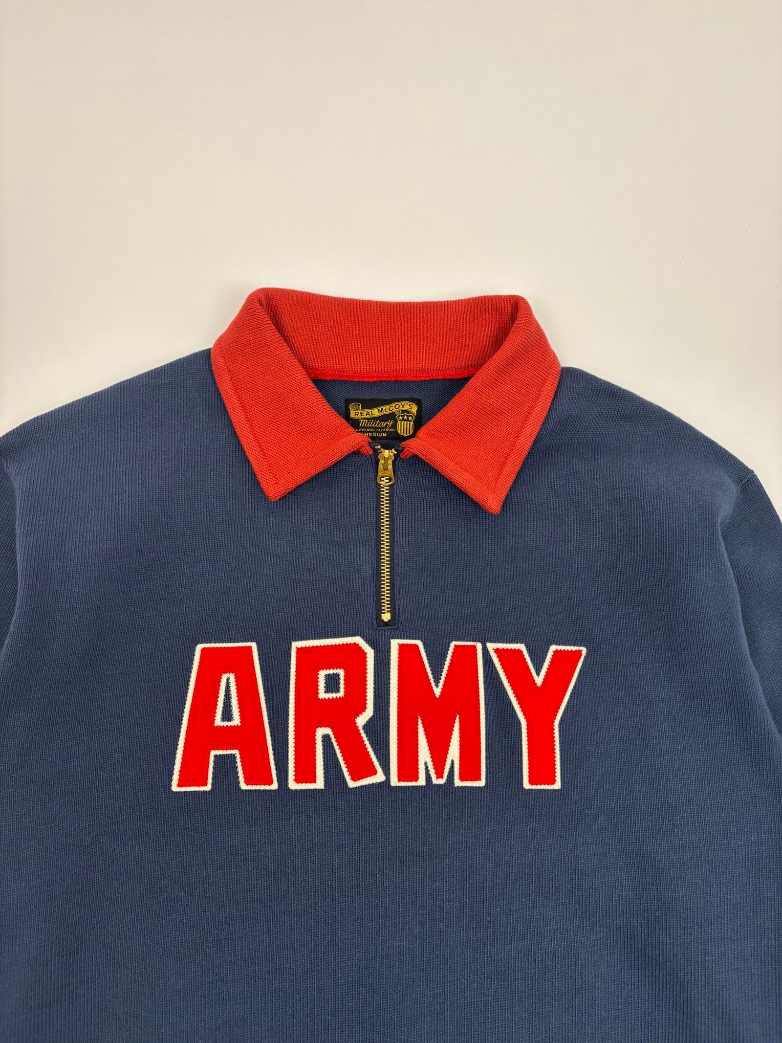 real mccoy’s athletic half zip jersey army Real McCoy’s Athletic Half-zip Jersey Army