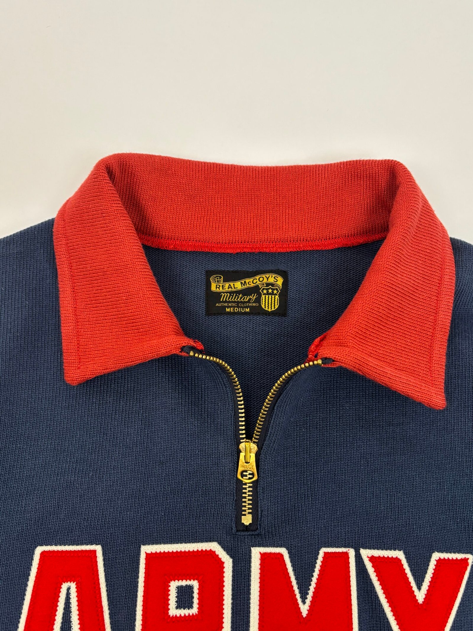 real mccoy’s athletic half zip jersey army Real McCoy’s Athletic Half-zip Jersey Army